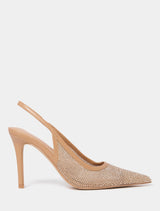 Emma Embellished Slingback Heel Nude Forever New