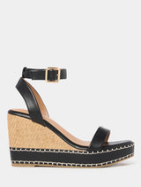 Nora Espadrille Wedge Heel Sandal Black Forever New