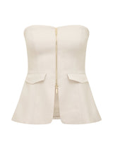 Ava Zip Front Bustier Top Forever New