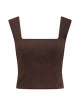 Faye Fitted Linen Tank Top Forever New