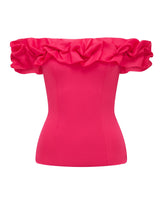 Stephanie Ruffle Crepe Bustier Top Forever New