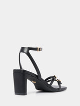 Ines Asymmetrical Strapping Detail Sandal Heel Forever New