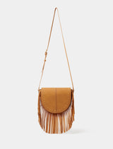Farrah Fringe Saddle Bag 0 Tan Forever New
