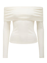 Kyla Long Sleeve Wool Blend Bardot Top Forever New