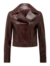 Aurelia Croc Faux Leather Jacket Forever New