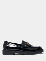 Mackenzie Bit Trim Chunky Flat Loafer Black Forever New
