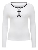 Bree Bow Front Long Sleeve Top Forever New