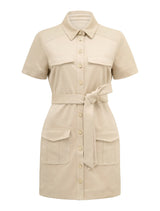 Jupiter Petite Utility Suede Mini Dress Forever New