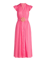 Serafina Scallop Edge Linen Midi Dress Forever New