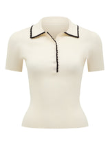 Reagan Contrast Trim Polo Top Forever New