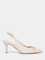 Paula Pointed Slingback Heel Ivory Forever New