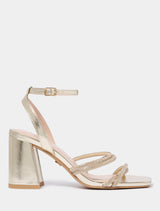 Becky Block Heel Strappy Sandal Gold Forever New