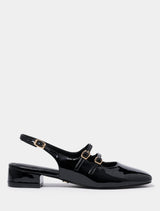 Dahlia Double Strap Mary Jane Heel Black Forever New