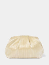 Pat Plisse Ruched Frame Clutch 0 Gold Forever New