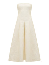 Lottie Strapless Jacquard Midi Dress Forever New