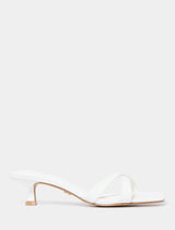 Saskia Crossover Strap Heeled Mule White Forever New