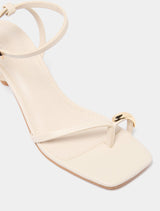 Tatiana Toe Loop Trim Strappy Sandal Heel Forever New