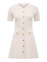 Mallory Petite Button Detail Mini Dress Forever New
