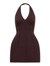 Riley Petite Structured Halter Mini Dress Forever New