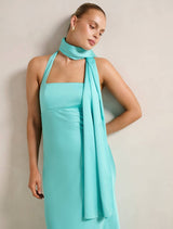 Cara Satin Scarf 0 Aqua Breeze Forever New