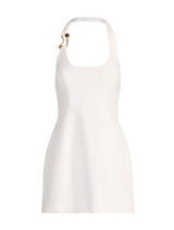 Tash Hardware Halter Linen Mini Dress Forever New