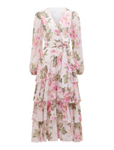 Nicky Long Sleeve Tiered Midi Dress Forever New