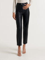 Juliet Vegan Leather Straight Leg Pants Forever New