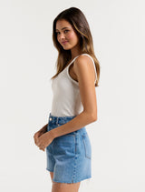 Jacinta Ribbed One Shoulder Top Forever New