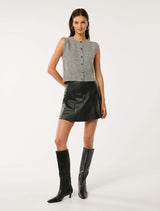 Pamela Vegan Leather Mini Skirt Forever New