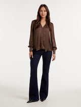 Ree Satin Neck Tie Blouse Forever New