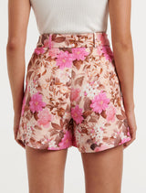 Kiara Belt Linen Blend Shorts Forever New