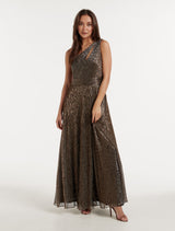 Billie Asymm Plisse Midi Dress Forever New