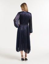 Sahara Wrap Plisse Midi Dress Forever New