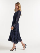 Sahara Wrap Plisse Midi Dress Forever New