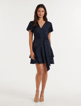 Emerson Flutter Sleeve Satin Mini Dress Forever New