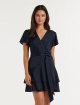 Emerson Flutter Sleeve Satin Mini Dress Forever New