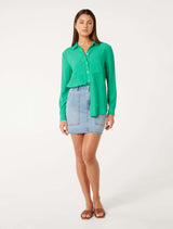 Selina Crinkle Resort Shirt Forever New