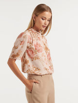 Corella Cowl High Neck Blouse Forever New