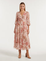 Viviana Twist Front Pleated Midi Dress Forever New