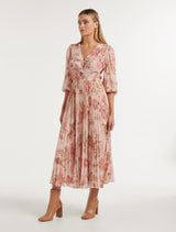 Viviana Twist Front Pleated Midi Dress Forever New