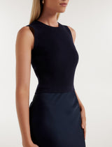 Alicia Sleeveless Satin Mix Knit Dress Forever New