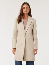 Anna Single Breasted Coatigan Oatmeal Marle Forever New