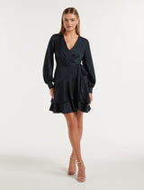 Emerson Long Sleeve Satin Mini Dress Forever New