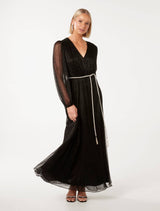 Amina Diamante Belt Plisse Maxi Dress Forever New
