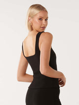 Charlotte Curved Neck Tank Top Forever New