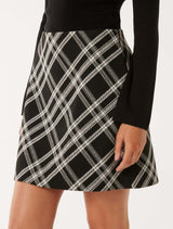 Louisa Check Diagonal Mini Skirt Forever New