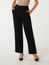Simmy Straight Leg Pants Black Forever New