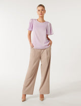 Wanda Woven Flutter T-Shirt Forever New