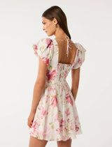 June Ruched V Neck Mini Dress Forever New