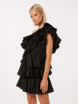 Hailey Cotton One Shoulder Mini Dress Forever New